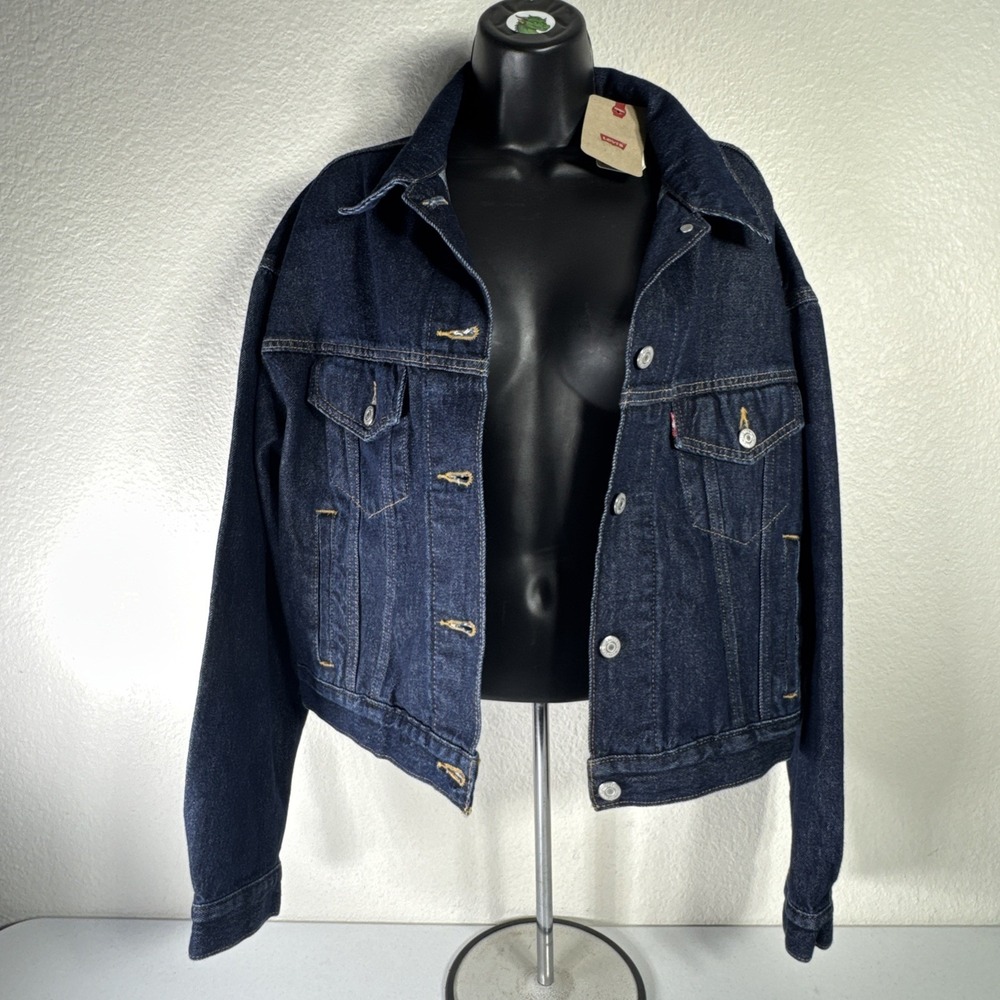 NWT Levi's Women's Shrunken 90's Denim Jean Trucker Jacket XL Trendy Cowgirl